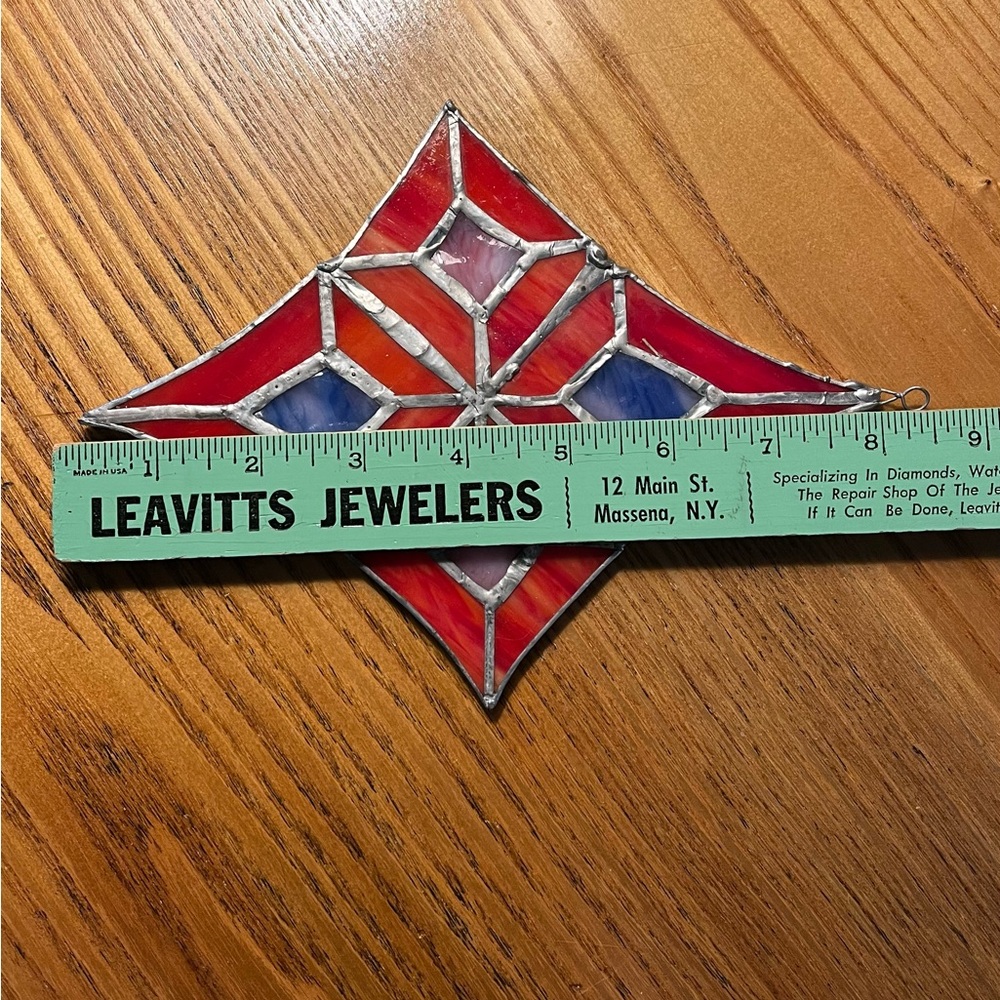 Stained Glass Red Diamond Suncatcher - Picture 5 of 6